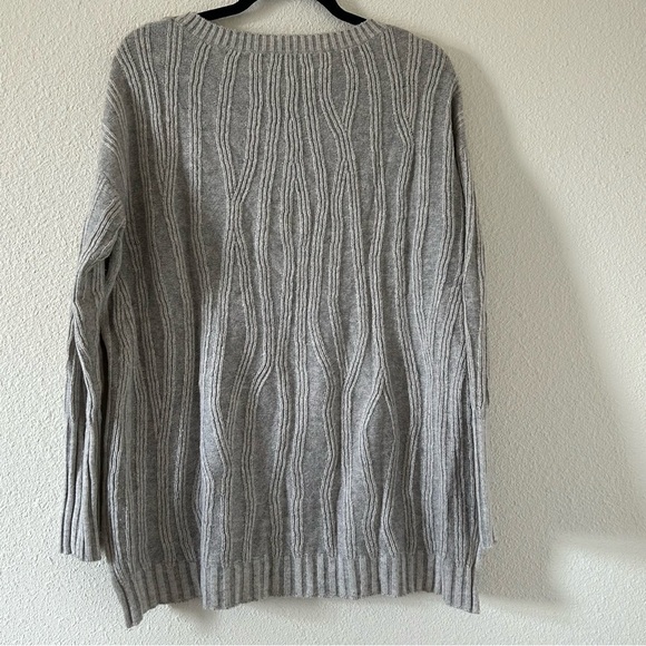 VINCE Wool Cashmere Blend 3-D Waterfall Stripe Knit Flaw Sweater Women Sz Medium - Picture 7 of 9